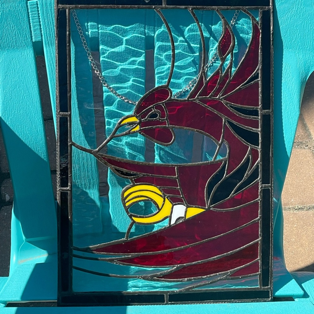 Stained Glass Gamecock Panel